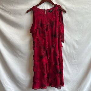 White House Black Market rose print dress. Medium